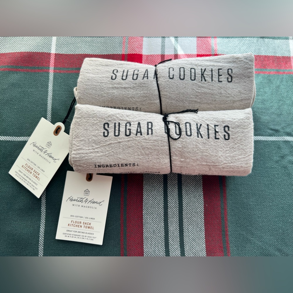 Sugar Cookie Recipe Flour Sack Kitchen Towel  - Hearth & Hand Magnolia Set of 2